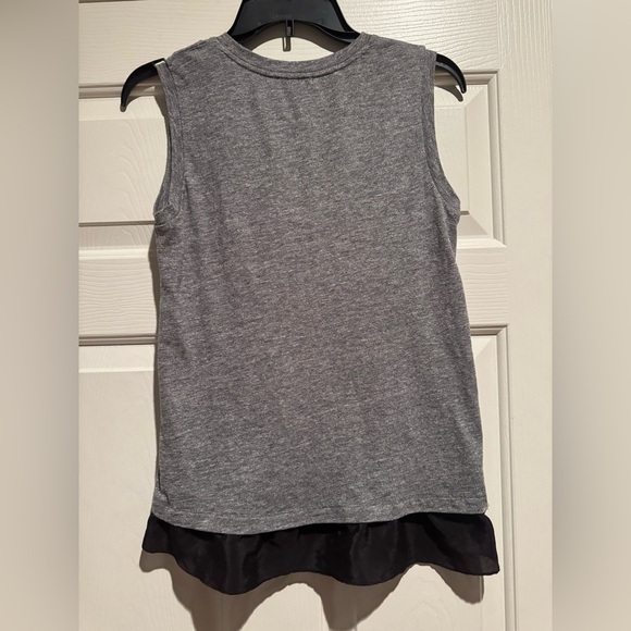 J. Crew Gray Tank Top with Black Ruffle Hem - Picture 2 of 3